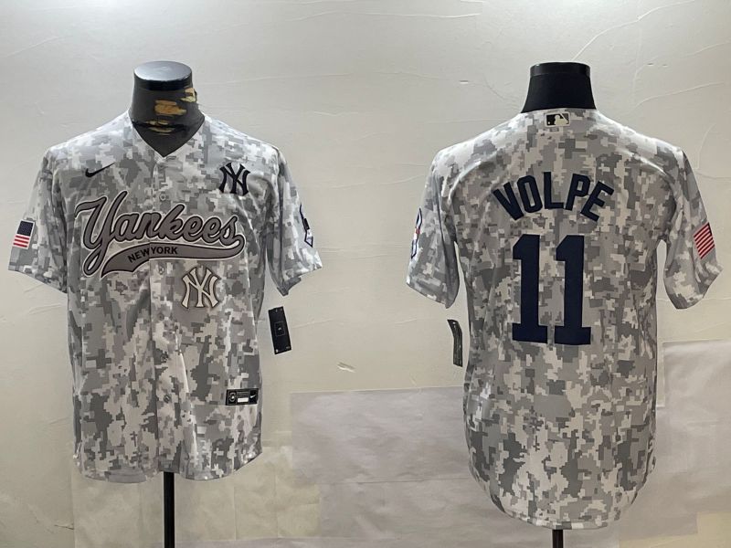 Men New York Yankees #11 Volpe Camo Joint Name 2024 Nike MLB Jersey style 4